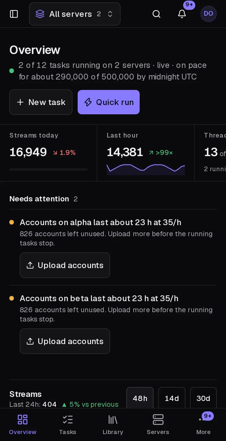 SS Ultimate on a phone: today's streams, the cap meter and what needs attention