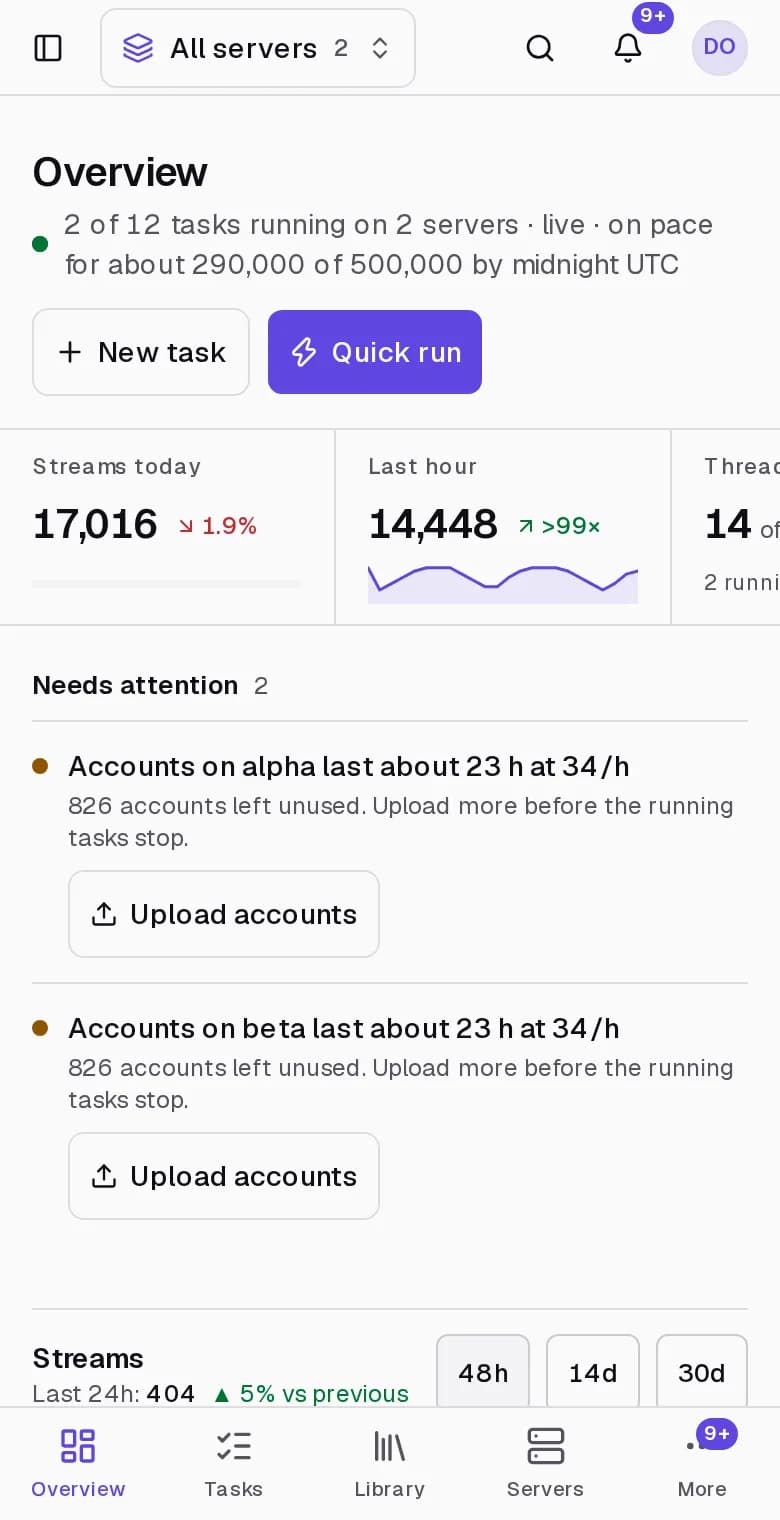 SS Ultimate on a phone: today's streams, the cap meter and what needs attention